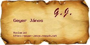 Geyer János névjegykártya